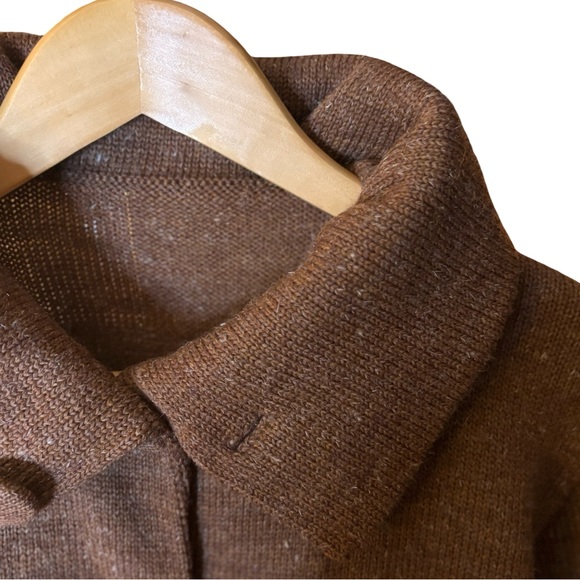 🦉Vintage Chilean Alpaca Cardigan in Mocha, Size Small - Picture 3 of 9